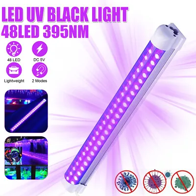 £13.99 • Buy USB LED UV Ultraviolet Strip Tube Light 48 LEDs Party Club Lamp Blacklights UK