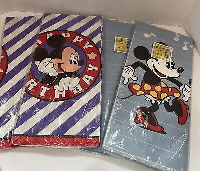 4 Older Mickey Mouse Paper Party Tableclothes Hallmark Party Celebrations New! • $19.99