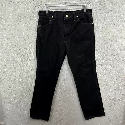 Wrangler Jeans Mens 32x30 Black Denim Cowboy Cut Rodeo Western Cowboy A001 Adult • $24.88