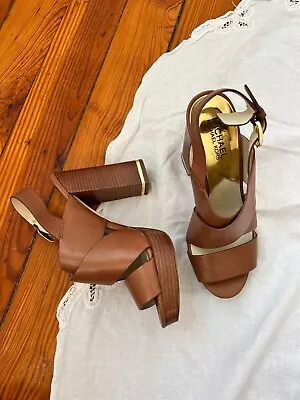 Michael Michael Kors Women’s Strappy Platform High Heel Sandals Brown 7 • $115