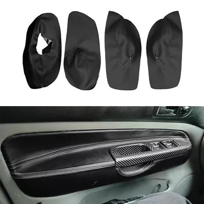 Interior Door Panel Armrest Black+Gray Leather Cover For VW Bora Jetta Golf MK4 • $28.69