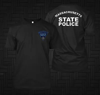 Massachusetts State Police Departmen -  Custom Men's Back And Front T-Shirt Tee • $26.49