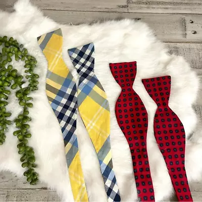 Vintage Lot Of Two Bowties An Original Penguin Plaid And Red Patterned • $23.80