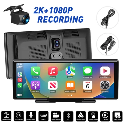 $169.98 • Buy Touch 10.26'' Dash Cam CarPlay Wireless Mirror Car DVR Video Bluetooth Reversing