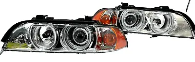 1997-2003 Chrome Dual Halo Projector Headlights For BMW E39 5-Series 528i/540i • $119.99