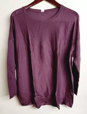 Marla Wynne Women's Long Sleeve Burgundy Sweater Top Blouse ~ Size M ~ NWT!!! • $28.45