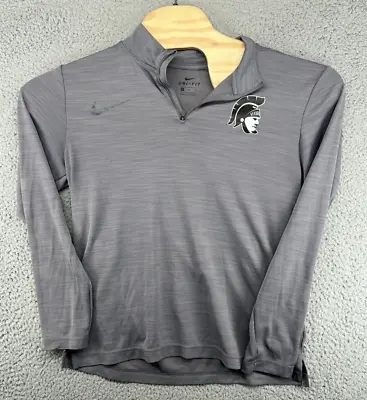 Nike Mens Michigan State 1/4 Zip Pullover Long Sleeve Gray Large Defects • $11.39