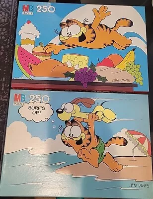 Vintage Garfield Puzzles 250 Pc MB 4485-3/4 Milton Bradley ~complete 1978 • $15