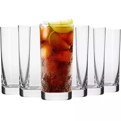 Krosno Tall Water Juice Drinking Highball Glasses | Set 6 | 350 Ml | Dishwasher • $28.99