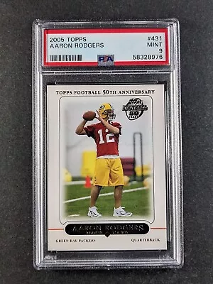 2005 Topps 50th Anniversary AARON RODGERS Rookie RC #431 Green Bay Packers PSA 9 • $5.50