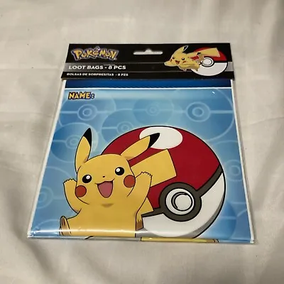 NOS Pokemon Core Folded Loot Bag 8 Pieces Goody Bag Swag Bag 2017 Party NIB New • $8.99