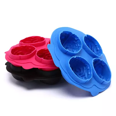 Silicone Ice Cube Tray Brain Shape 3D Ice Freeze Molds Maker 4 Cavity Ice MS;~j • $14.84