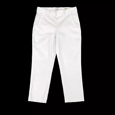 Elle Womens White Pull On Capri Tapered Mid Rise Pants Size M NWT • $16.99