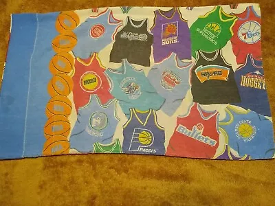 Vintage NBA Basketball Pillow Case Team Jerseys 33x19.5 Hornets Lakers Bulls • $12.99