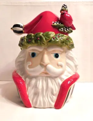 Mackenzie Childs Night Cap Santa Cookie Jar  Discontinued  New In Box • $210