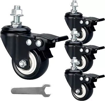 2  Caster Wheels Casters Set Of 4 Heavy Duty - Screw Diameter 3/8 -16 Length 1  • $23.33