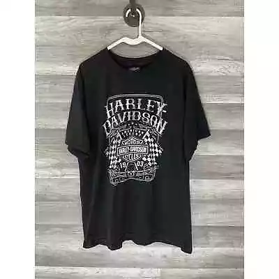 Harley Davidson Shirt Mens XL Black  Short Sleeve Sturgis Graphic Tee T Shirt • $18.88