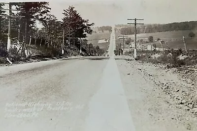 National Highway US 40 Near Frostbury MD Antique Real Photo Postcard RPPC • $9.50