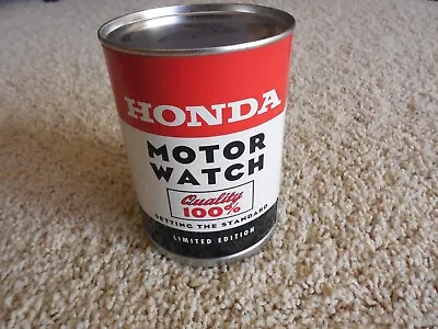 Honda Motor Watch Oil Can Display Tin - Canister Only - Motorcycle Retro-look • $12