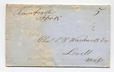 1849 Rumford ME  Manuscript Stampless Folded Letter [H.3578] • $9.99