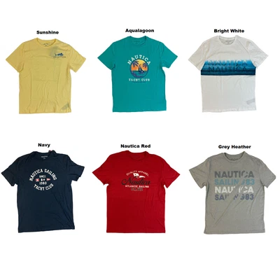 $9.99 • Buy Nautica Men's Crewneck Graphic Ribbed Collar Cotton T-Shirt