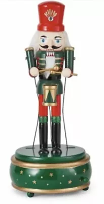 Animated Musical Drummer Nutcracker Wooden Traditional Clockwork Christmas 31cm • £12.50