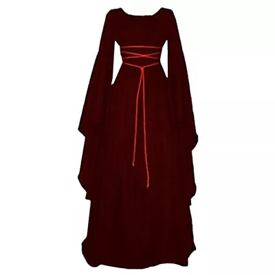 Womens Renaissance Medieval Fancy Dress Halloween Gothic Witch Cosplay Costume • £17.47