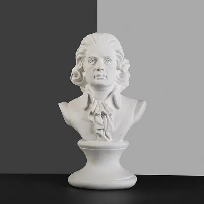 MOZART Statue Musician Artistic Bust Head Cast Sculpture Greek Roman 11.8in Gift • $139.99