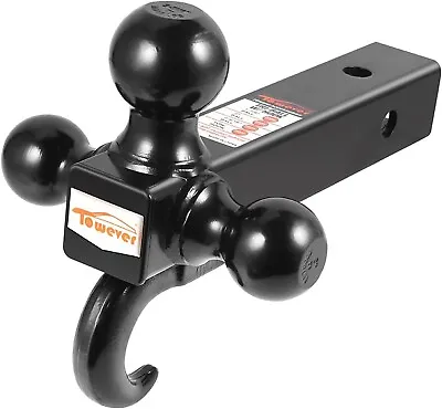 Class 3/4 Trailer Hitch Tri Ball Mount With Hook Pickup Truck Tow Hitch Receiver • $40.94