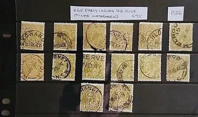 KGV Heads 4d Olive Various Watermarks P126 • $7.50