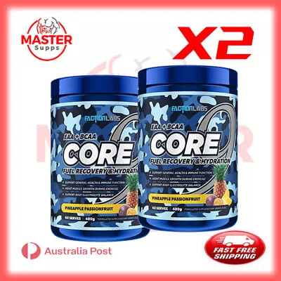 2 X Faction Labs Core 9 EAA + BCAA 60 Serv Amino Acid Muscle Growth Recovery • $119.90