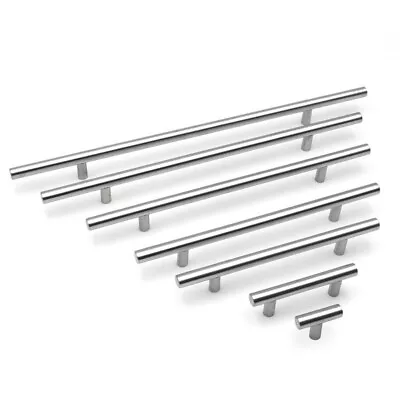 Door Handles Kitchen Cupboard Cabinet Drawer Stainless Steel T Bar Handle Knob • £5.41