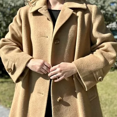 Vintage 100% Camel Hair Taupe Swing Coat  • $66