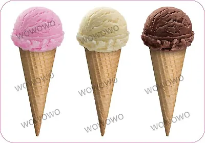 Ice Cream Van Sticker Single Scoop 3 Cone Variety Waffle Trailer Stickers Decals • £3.95