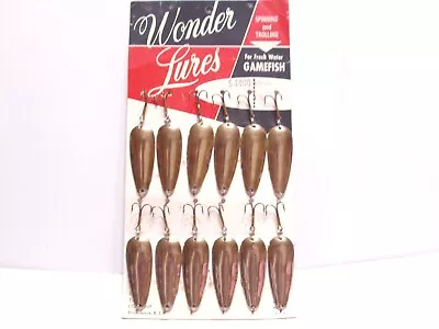 Vintage Store Display Wonder Lures Gold #s-1400 12 Lures 2 1/4  Body • $50