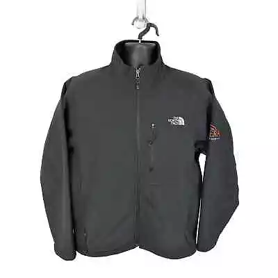 North Face Apex Bionic Jacket Soft Shell Black Mens Lrg Full Zip Sleeve Logo • $23.95