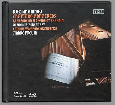 2-CD/Blu-ray Rachmaninov Piano Concertos 1-4 Paganini Rhapsody Ashkenazy Previn • £12.99