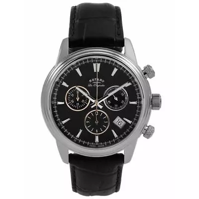 Rotary GS90125/04 Mens Les Originales Monaco Chrono Leather Strap Watch RRP £395 • £149