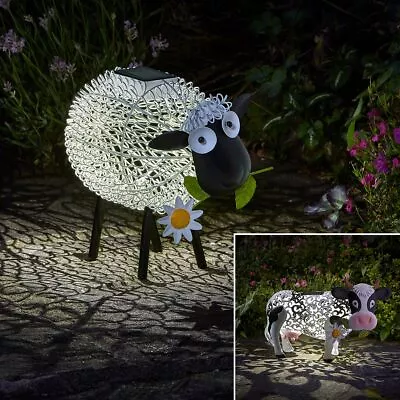 Solar LED Light Up Cow Sheep Farm Animal Garden Ornament | OR Spare Solar Panel • £10.99