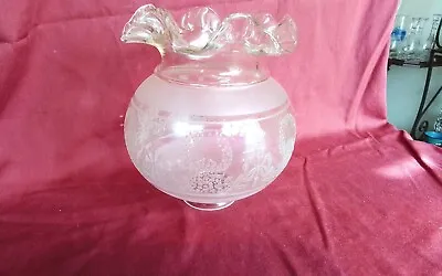 VV Vianne France Art Glass Lamp Shade Clear/frosted Empire Style Ruffled  • $30