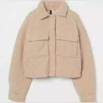 NWT H&M Divided Oversized Short Cropped Teddy Jacket Size X-Large • $22.40