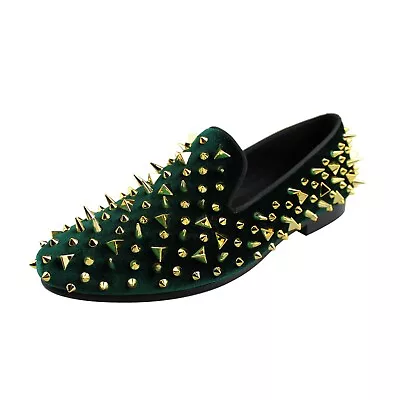 Harpelunde Velvet Loafers Men Dress Wedding Spikes Shoes Leather Lining • $99