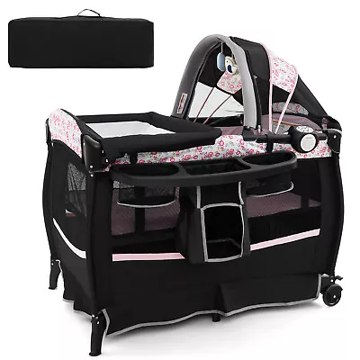 4 In 1 Baby Playard Portable Newborn Travel Crib Nursery Center W/Bassinet • £94.95