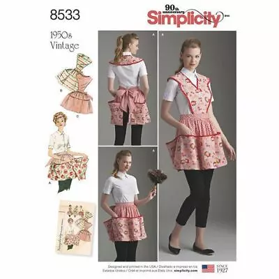 Simplicity Sewing Pattern 8533 Misses 10-20 Full & Half Aprons Vintage 1950 S • $16.95