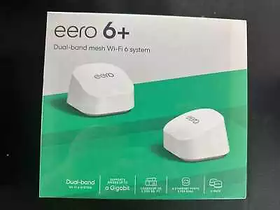 Eero 6+ Plus 2 Pack 2402 Mbps 2 Port 574 Mbps Wireless Router - R010211 Amazon • $121.99