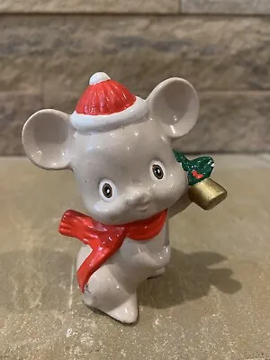 Vintage Christmas Mouse Statue Figurine Santa Mouse • $9