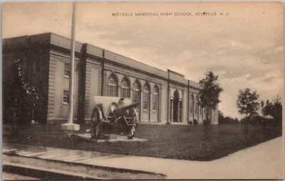 MILLVILLE New Jersey Postcard  MEMORIAL HIGH SCHOOL  Building / Street View • $5.60