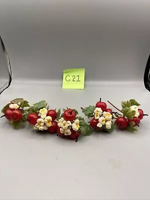 Vintage Plastic Christmas Greenery Floral Picks Popcorn & Apples Lot Of 5 C21 • $23.99