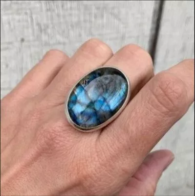 Labradorite Gemstone 925 Sterling Silver Ring Mother's Day Jewelry MP-07 • $14