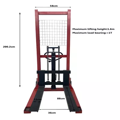 Manual Pallet Stacker Hand Forklift 2200lbs Hydraulic Manual Lifter Straddle • $1485.80